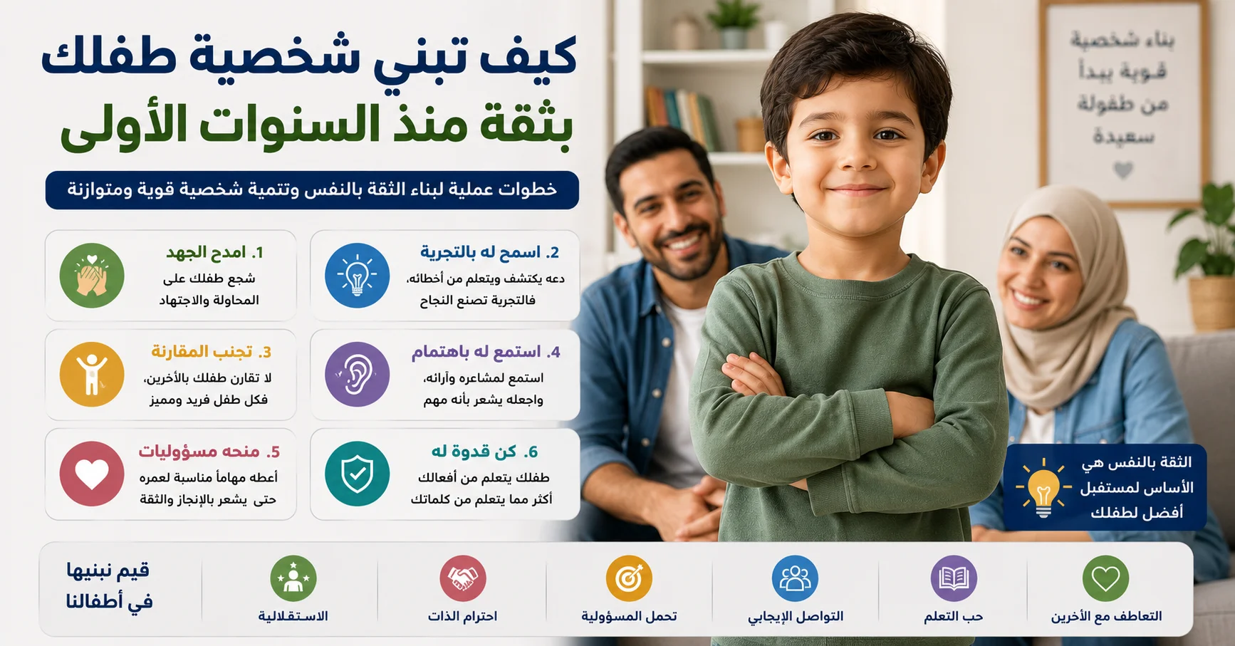 كيف تبني شخصية طفلك بثقة منذ السنوات الأولى