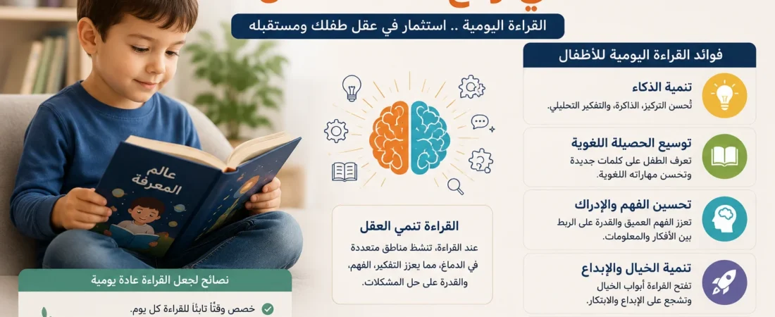 دليل هندسة الدماغ الصغير: كيف تحفز القراءة اليومية للأطفال تشكيل الخلايا العصبية لضمان تنمية الذكاء المستدام؟
