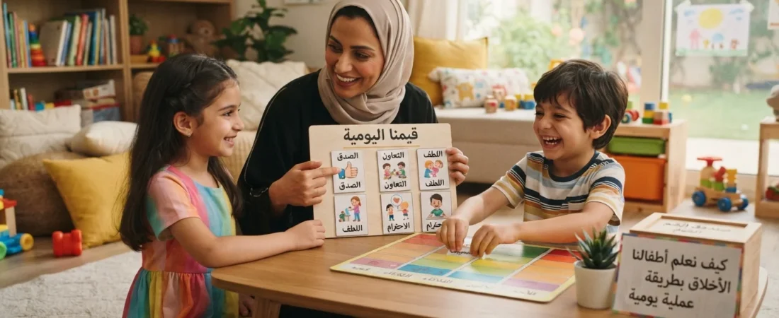 كيف تعلم طفلك القيم والأخلاق بطريقة عملية يومية